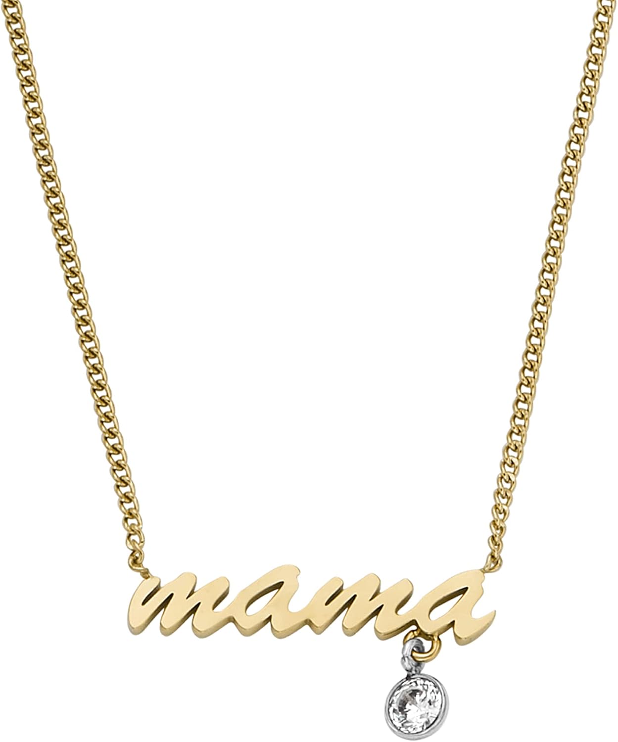 Fossil Women's Gold-Tone Stainless Steel Pendant Chain Necklace for Women