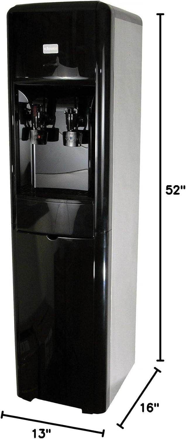 Clover D16 Water Dispenser -Hot and Cold Bottleless, High Capacity -Gloss Black