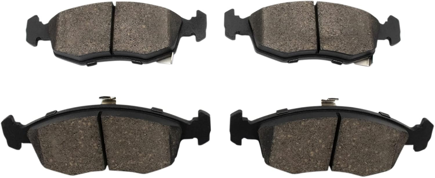 TRQ Performance Front Brake Pad and Rotor Set Ceramic Vented Coated Rotors Calipers Compatible with 2012-2017 Fiat 500