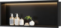 Qeke Stainless Steel Shower Niche 30' X 12', No Tile Needed Wall Niche with Non-Dimmable Led Light, Recessed Shower Niche Lighting for Bathroom Storage Over Mount Installation, Matte Black