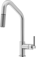 VIGO Utopia 15'' H Single Handle Pull-Down Sprayer Kitchen Bar Faucet in Stainless Steel-VG02038ST