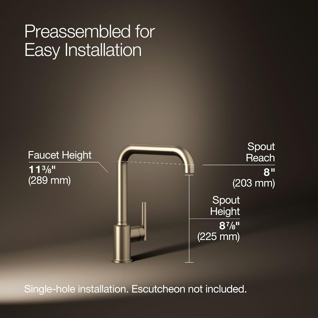 KOHLER Purist Single-Handle Kitchen Sink Faucet