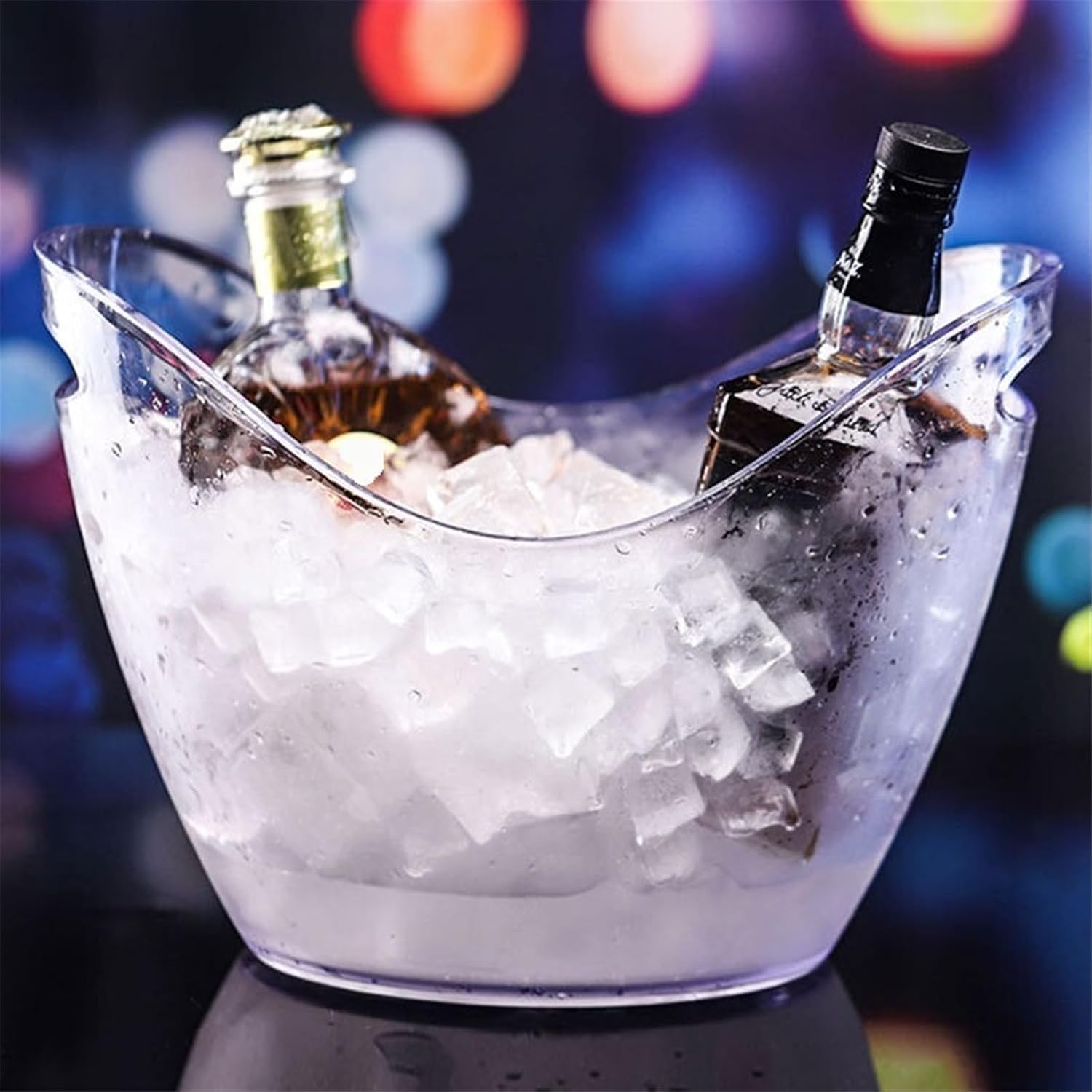 Ice Buckets 8L Acrylic Ice Bucket Tub Oval Storage Champagne Bottles for Drinks and Parties(Purple)