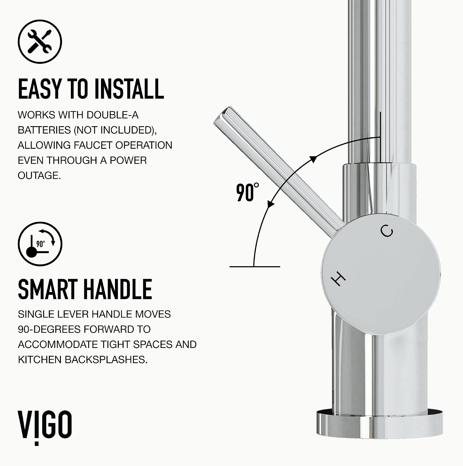 VIGO Gramercy 17'' H Single Handle Pull-Down Sprayer Kitchen Faucet with Touchless Sensor in Chrome-VG02008CHS