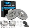 TRQ Front Brake Pad and Rotor Set Semi Metallic Calipers Compatible with 2012-2015 Honda CR-V