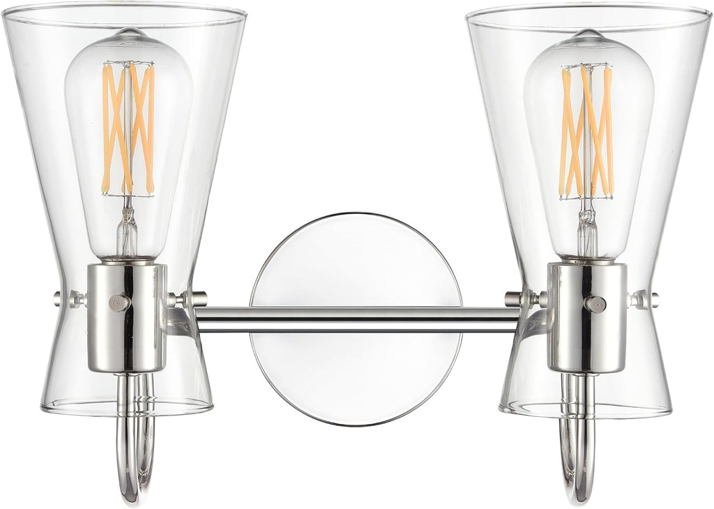ML Lighting 21002-PN Camellia 13.5' Wide 2-Light Vanity - Polished Nickel