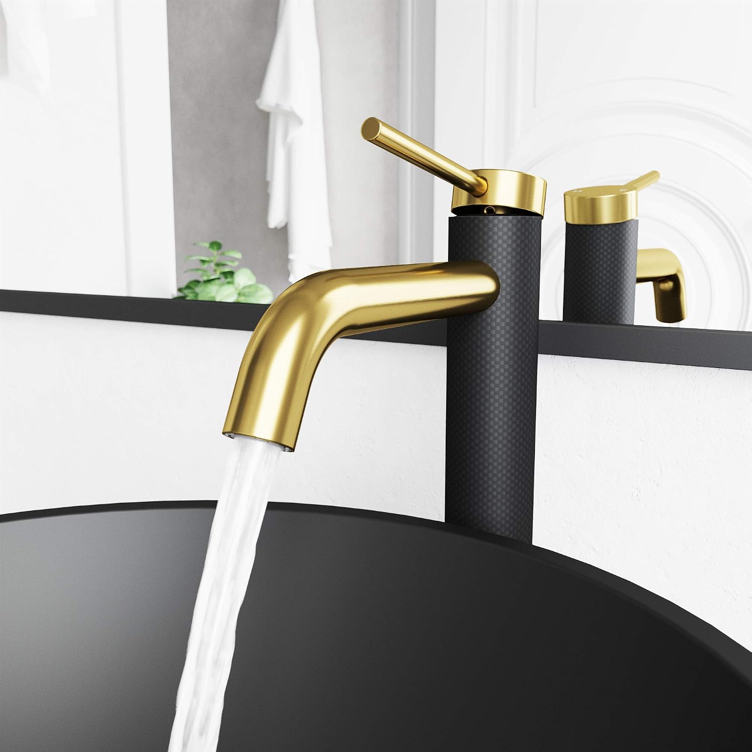 VIGO Lexington Single-Handle Single-Hole Mount Vessel Bathroom Sink Faucet, 10-Inch, Matte Brushed Gold, Modern Design, Solid Brass, 1.2 GPM WaterSense & Ceramic Disc Valve, Corrosion-Resistant