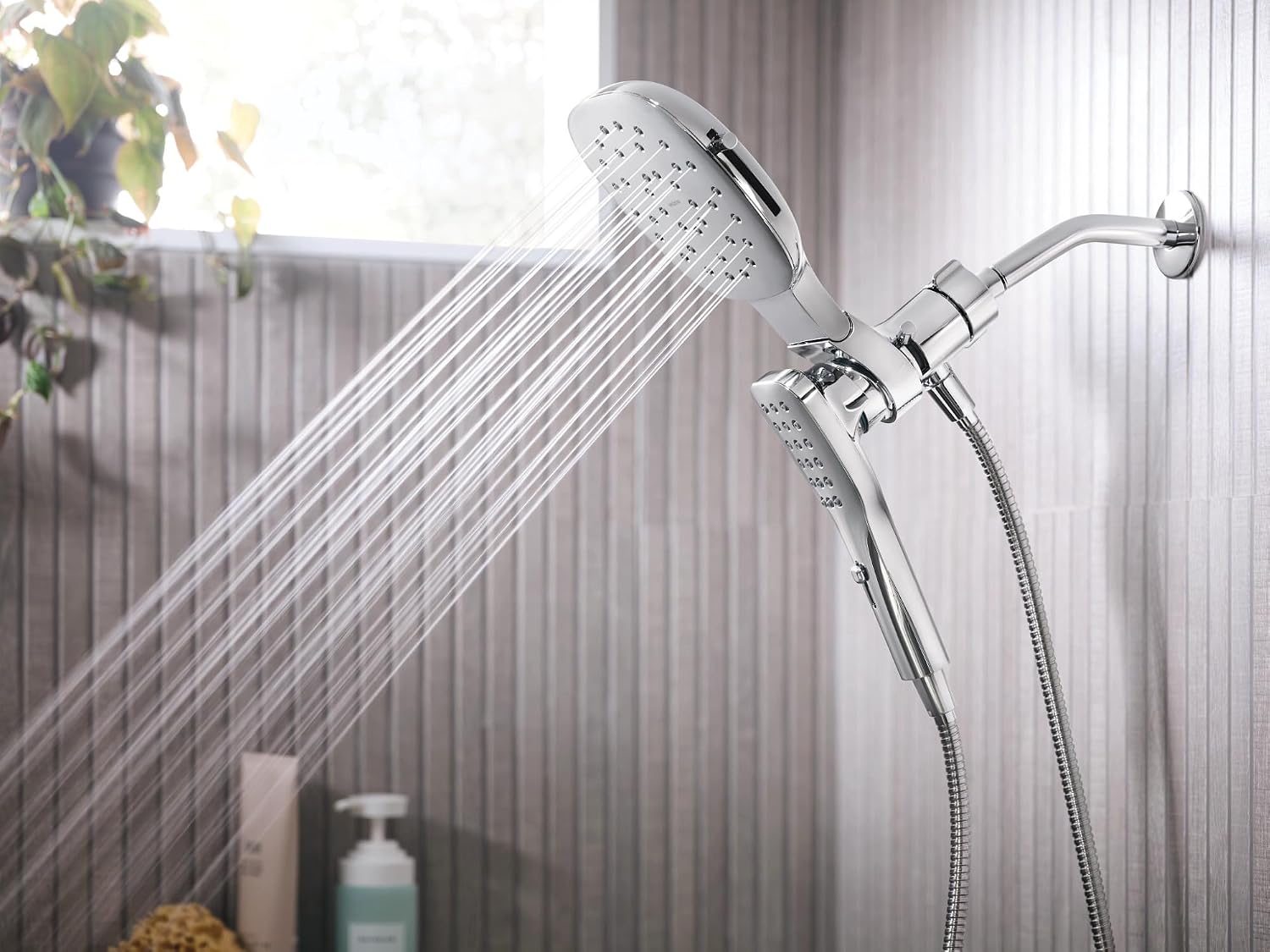 Moen Verso Infiniti Dial Square Rain Shower Head with Detachable Hand Shower Combo, 7-Inch Spray Head, Chrome, 220C5