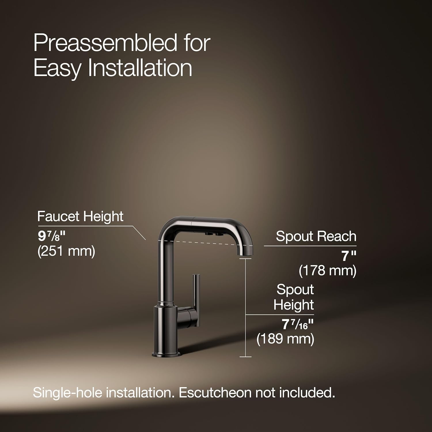 Purist Pull-Out Kitchen Sink Faucet With Three-Function Sprayhead