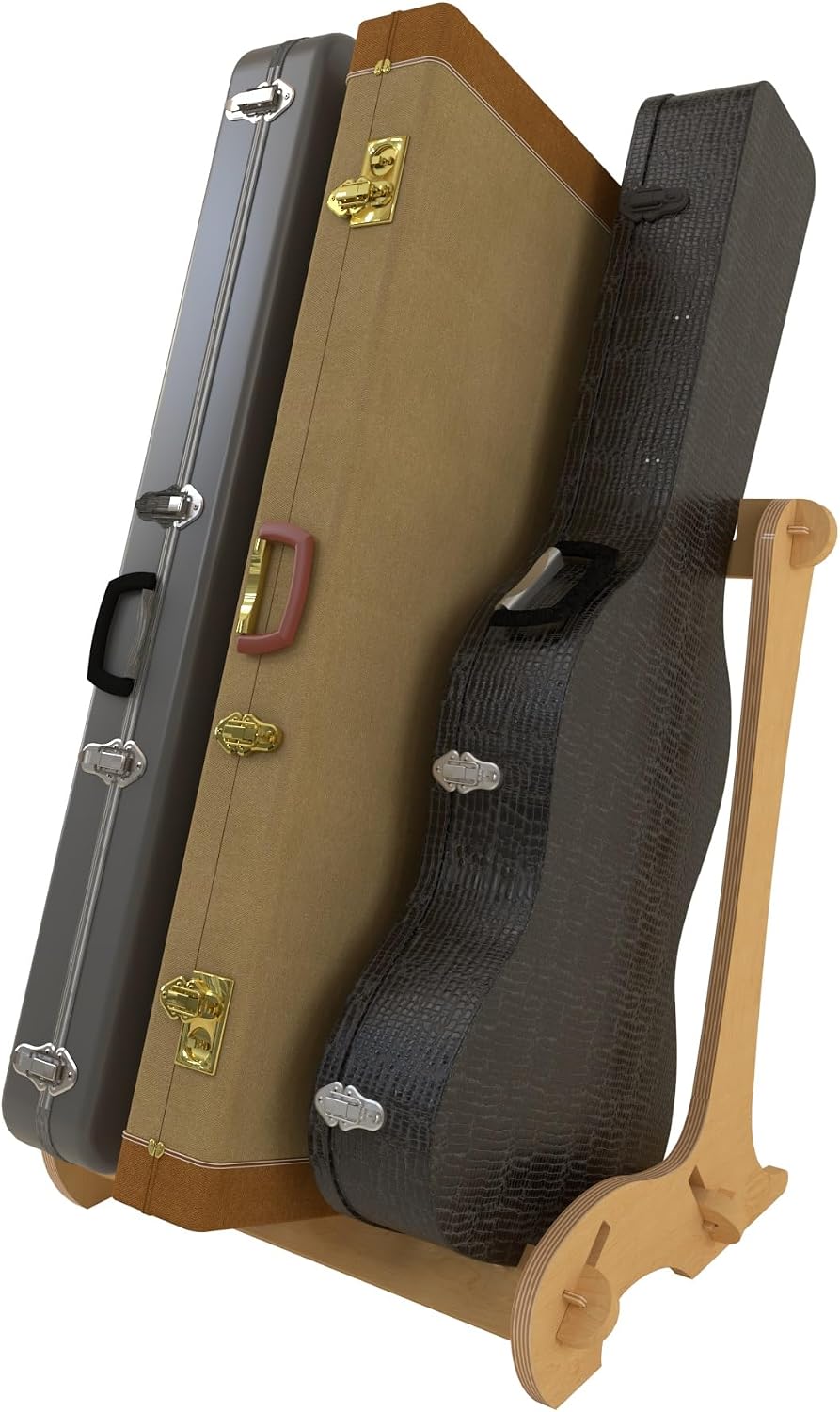 A&S Crafted Products Guitar Case Rack for 3 Acoustics or Electrics | The VersaRack | Solid Wood Stand | Made in U.S.A.