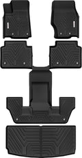 YITAMOTOR Floor Mats for Jeep Grand Cherokee L 2026-2021 (ONLY 6-Seater w/o Center Console), All Weather Custom Fit TPE Cargo Liner for 1-3 Rows and Trunk Full Car Mat Set Automotive Accessories Black