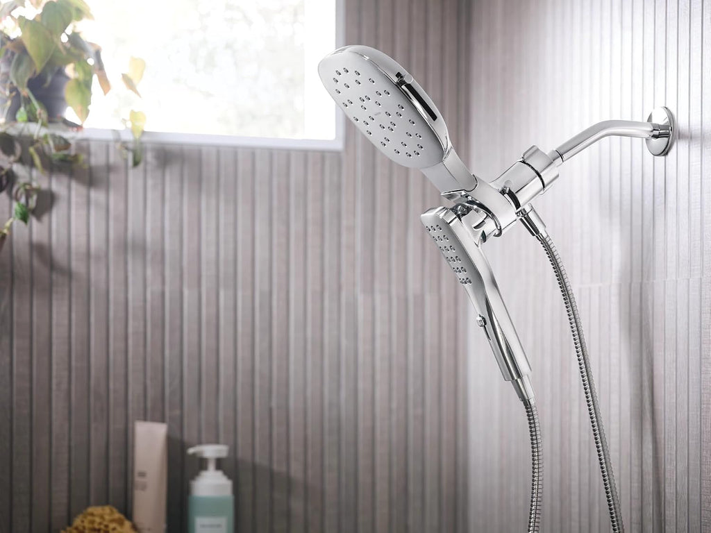 Moen Verso Infiniti Dial Square Rain Shower Head with Detachable Hand Shower Combo, 7-Inch Spray Head, Chrome, 220C5