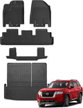 Auxko All Weather Floor Mats Cargo Mat Back Seat Mat Fit for Nissan Pathfinder 7 Seat 2026 2025-2022 TPE Floor Liner Trunk Mat Pathfinder Accessories All Season Odorless Anti-Slip Black
