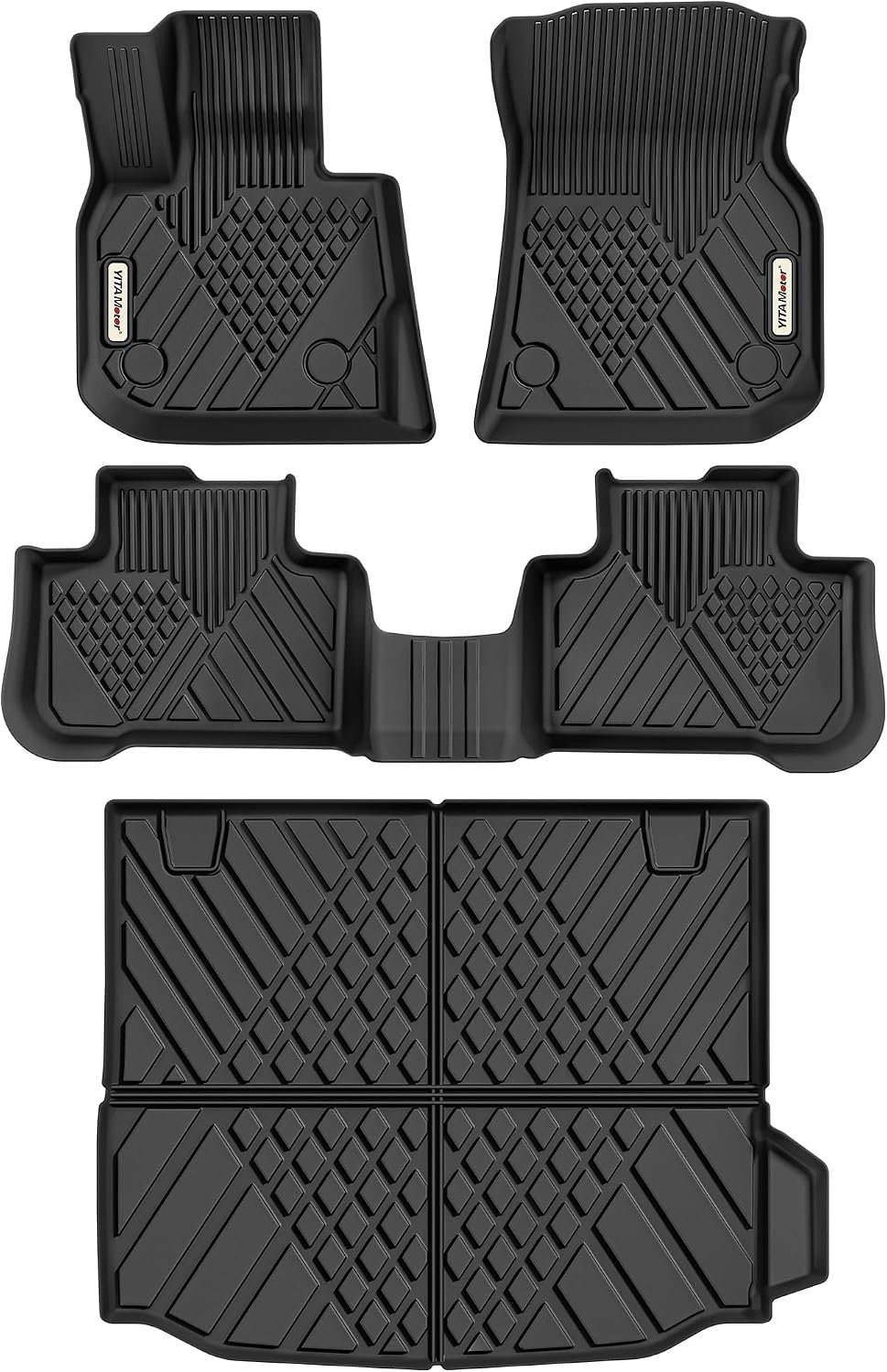YITAMOTOR Floor Mats Fit for 2019-2024 BMW X3 G01 30i M40i X3M, TPE All Weather Custom Floor Liners, Waterproof Anti-Slip Car Mats, Only for car Without Spare tire (Not for X3 30e)