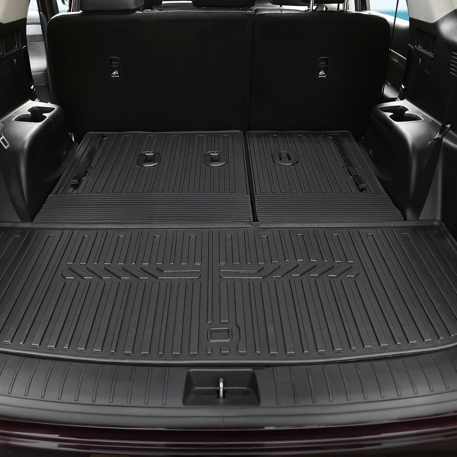 GALVAGNIATE Floor Mats for Hyundai Palisade 2020-2025, All Weather Floor Mats Trunk Cargo Liner with Backrest Protectors Accessories, Full Coverage Set (Fit 7/8 Seats)