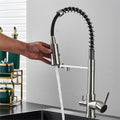 Filtered Kitchen Faucet Pure Drinking Water Brass Kitchen Tap Daul Spout Water Purifier Faucet(Gray)