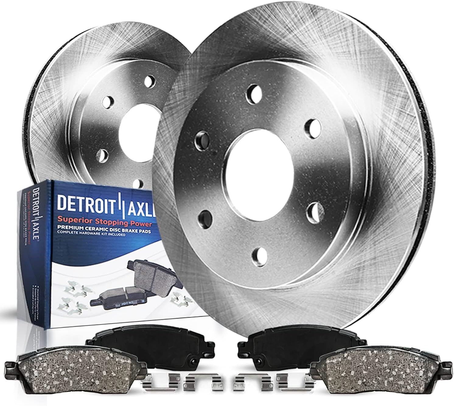 Detroit Axle - Front Brake Kit for Chevrolet Trailblazer EXT GMC Envoy XL XUV Buick Rainier Isuzu Ascender Saab 9-7x, Disc Brake Rotors Ceramic Brakes Pads Replacement : 12.80' inch Rotor
