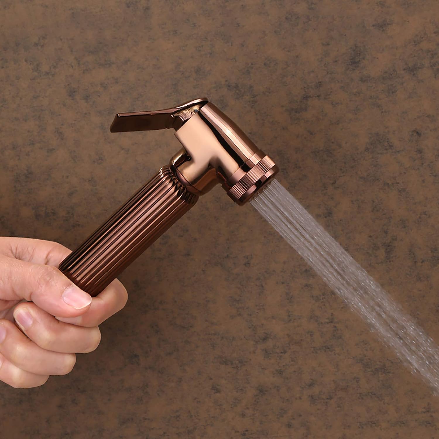 Handheld Bidet Sprayer for Toilet, Rose Gold Wall Mounted Bathroom Cloth Diaper Set with Cold and Hot Water, Brass Kit for Personal Hygiene,Type a(Type B)