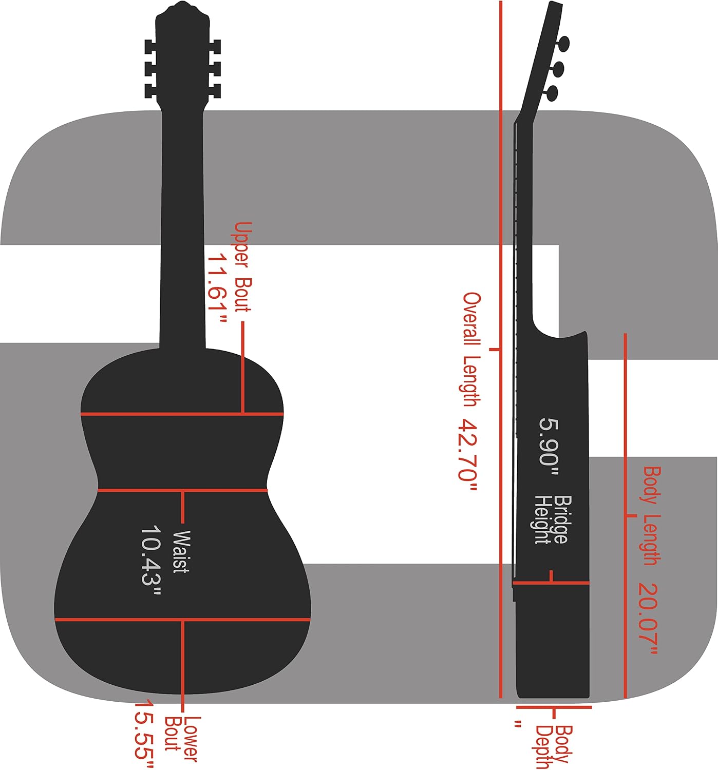 Crossrock Wooden Guitar Case fits 12-Frets 000/OM Acoustic Guitars - Stainless Steel Latches, Sponge Lining, Metal Feet, Storage Space - Vintage Brown (CRW620-00012BR)