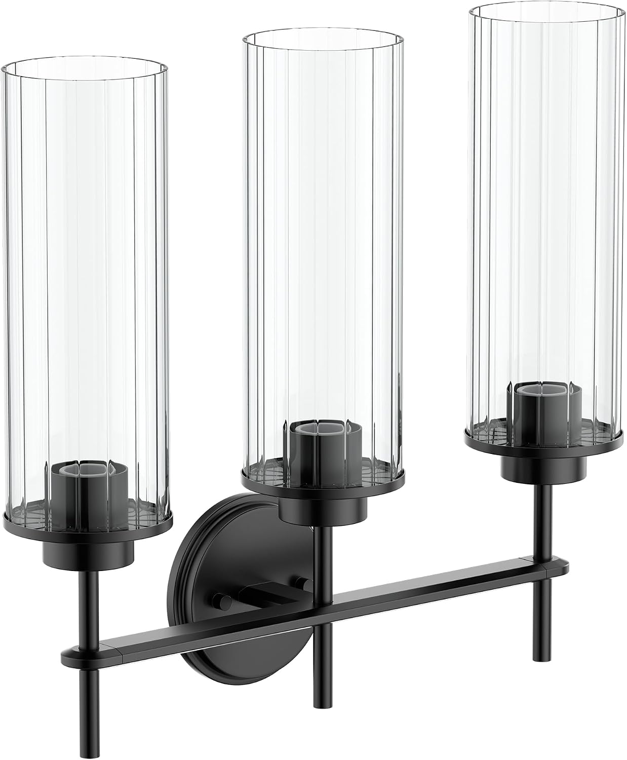 Moen Greenfield Matte Black 3-Light Vanity Fixture, Wall Mounted Bathroom Sconces Light Fixture, YB1763BL