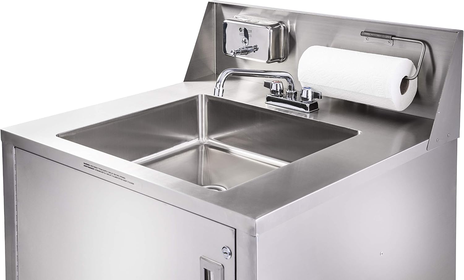 AFE SB101 Single Basin Portable Sink with Hot Water – Stainless Steel Mobile Hand Washing Station for Food Trucks, Catering, Events & Construction Sites