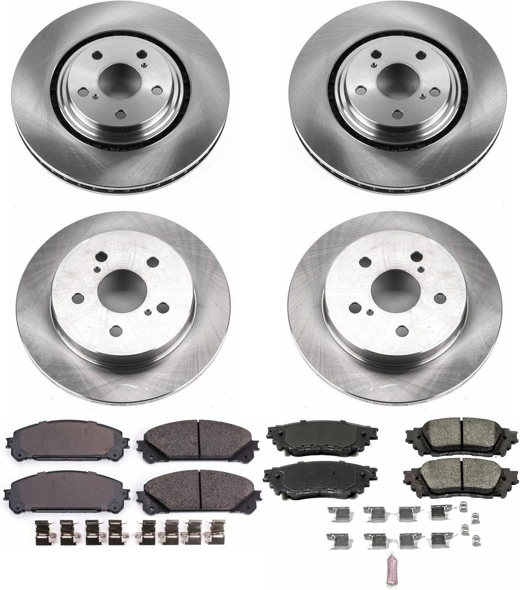 PowerStop Front and Rear Brake Kit for Lexus NX200t 2015-17 |NX300 2018-21 |NX300h 2015-21 - Z17 Ceramic Brake Pads & Disc Rotors Replacement, KOE7605
