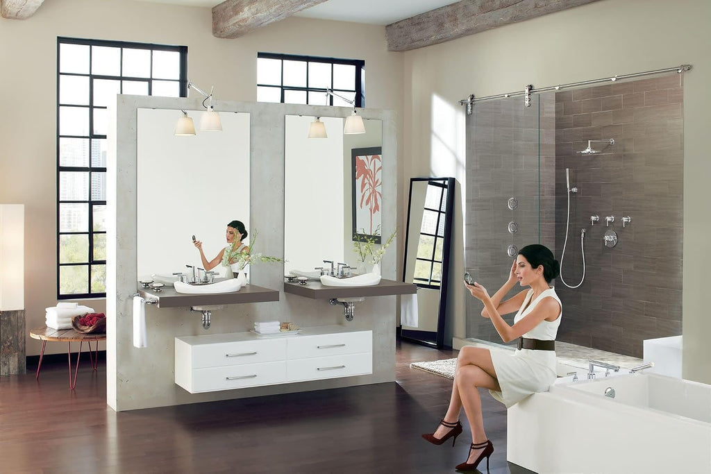 Moen TS43002 Arris Two-Handle Modern 8 in. Widespread Bathroom Faucet Trim Kit, Valve Required, Chrome