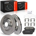 A-Premium 12.00 inch (305mm) Front Vented Disc Brake Rotors + Ceramic Pads Kit Compatible with Select Hyundai and Kia Models - Sonata 2015-2019, Optima 2016-2020, Kona Electric, Niro EV, 6-PC Set