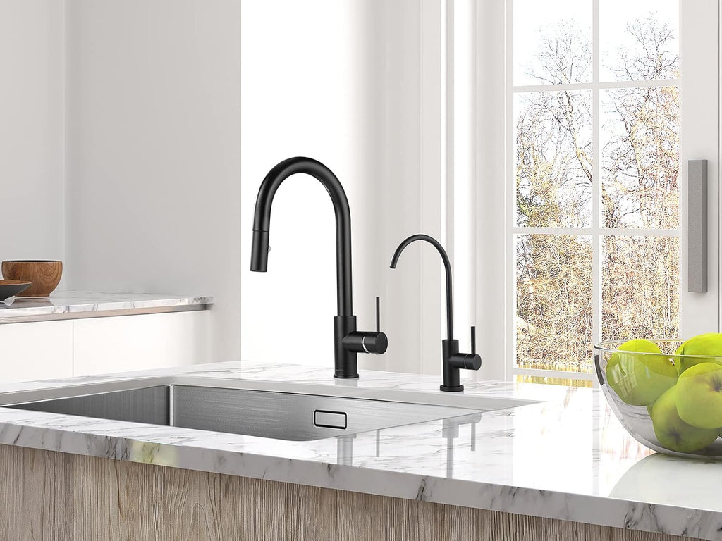 AguaStella AS60MB Matte Black Kitchen Sink Faucet with Pull Down Sprayer Single Handle