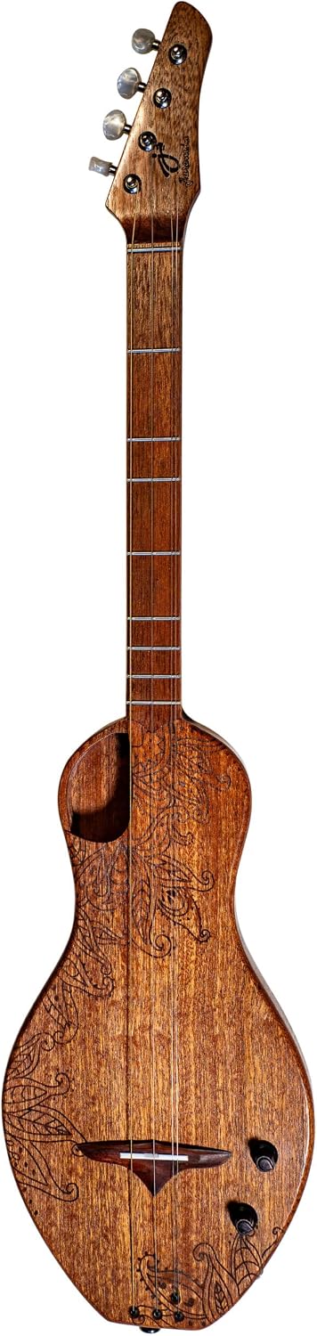 Boondocker D2 Sapele Dulcimer Electric/Acoustic 4-String w/Henna Top