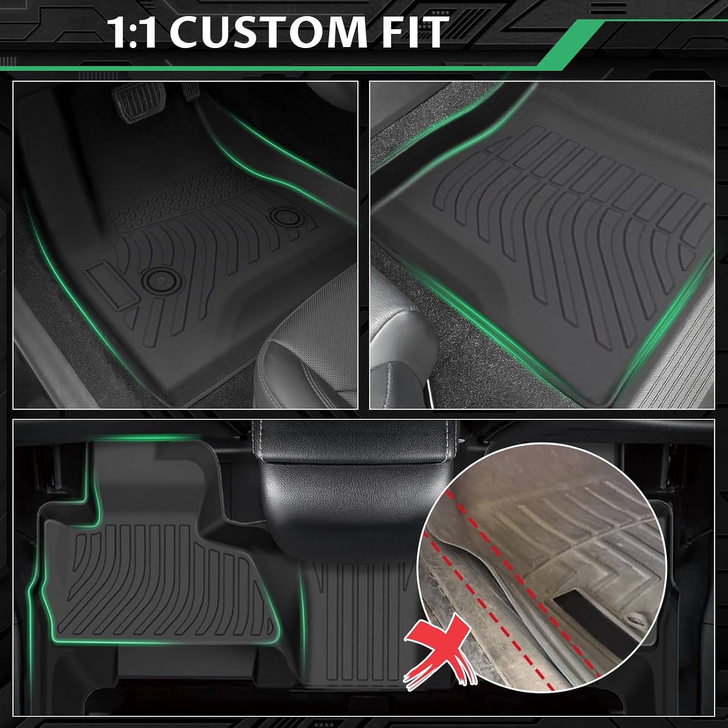 Floor Mats for 2015-2020 Chevrolet Suburban&for GMC Yukon XL (with 2nd Row Bench),7 Seats, TPE All Weather Protection Floor Liners Full Accessories for Chevy Suburban Floor Mats,Non-Slip Cargo Liner