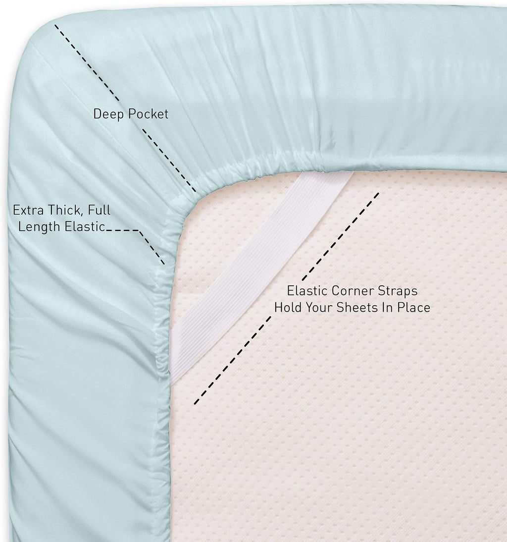 Sweet Home Collection Twin Size Bed 4 Piece 1500 Thread Count Fine Brushed Microfiber Deep Sheet Set-2 Extra Pillow Cases, Value, Aqua, Twin (Pack of 12)
