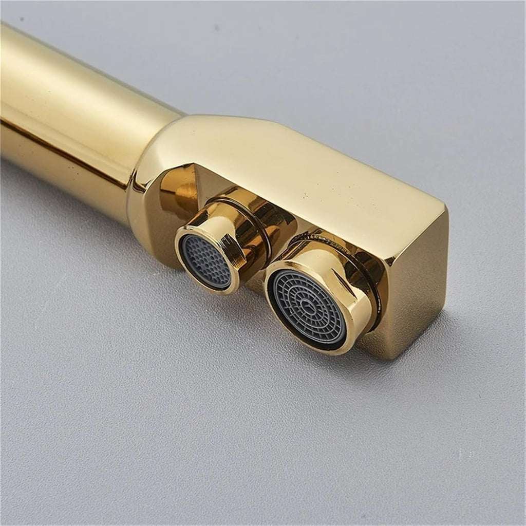 Filtered Water Faucet with Dual Outlet Kitchen Purified Water Hot and Cold Faucet Vegetable Basin Sink Tap(Gold)