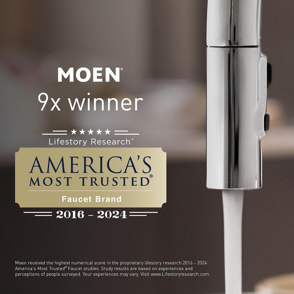 Moen Matte Black One-Function 6-3/4 Inch Wide Eco-Performance Rain Showerhead with Immersion Rainshower Technology, S178EPBL