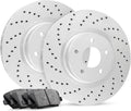 R1 Concepts Front Brake Kit Fits 2015-2018 Audi Q3; 2012-2020 Volkswagen Passat; 2009-2018 Volkswagen Tiguan| Ceramic Pads, Drilled Rotors| Hardware| 12.3' Front