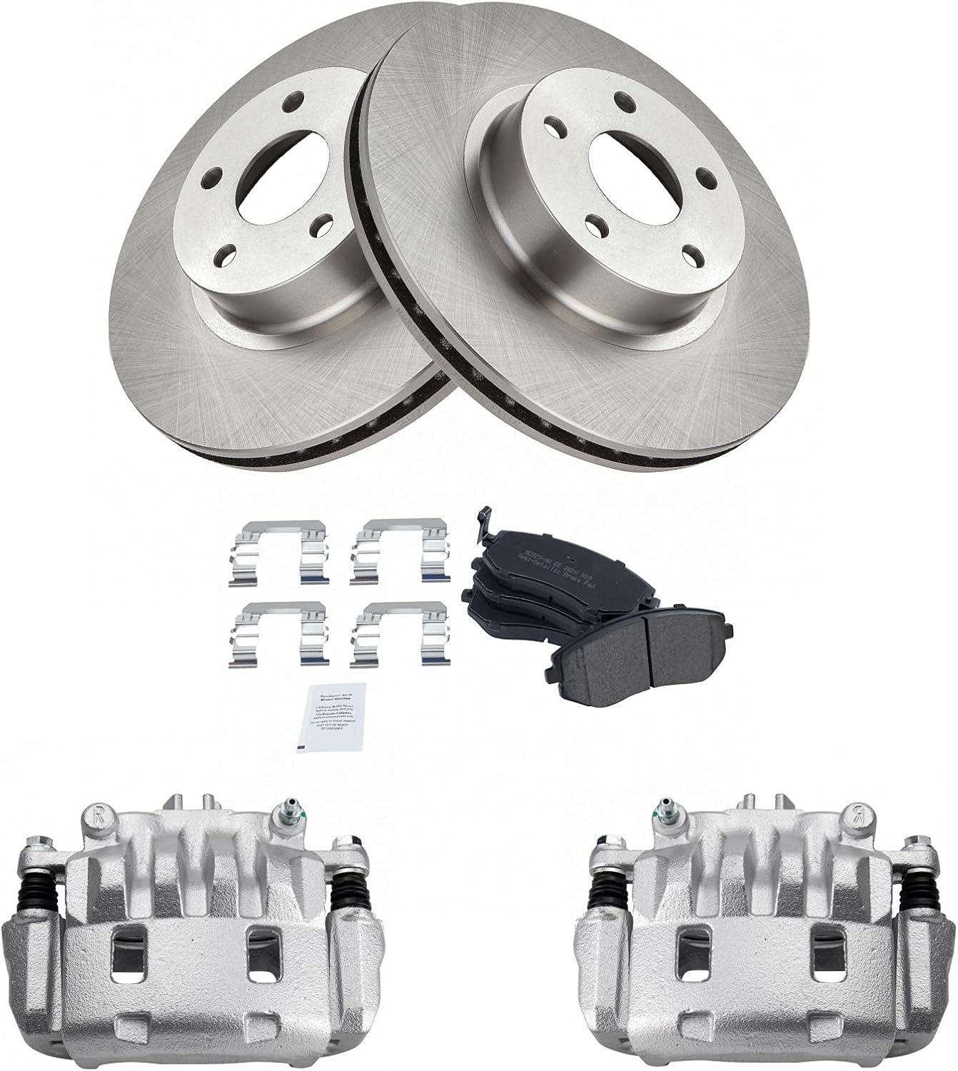 TRQ Front Brake Pad and Rotor Set Semi Metallic Vented Rotors Calipers Compatible with 2005-2006 Saab 9-2X 2002-2010 Subaru Impreza 2003-2005 Legacy