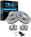TRQ Front Brake Pad and Rotor Set Semi Metallic Rotors Calipers Compatible with 2007-2010 Hyundai Elantra