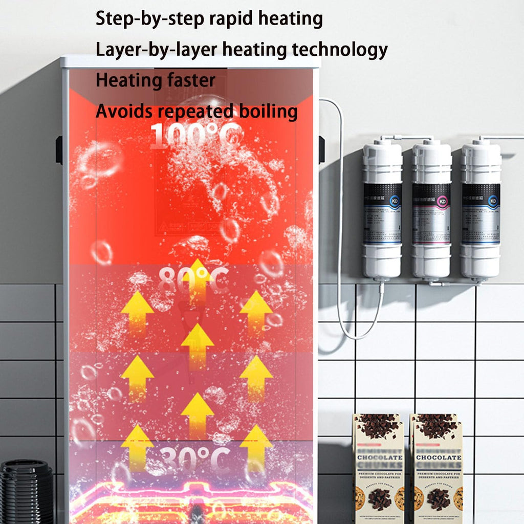 Instant Heating Hot Water Dispenser Automatic Wall-Mounted Boiler with Intelligent Control Panel,Filter and Faucet,Energy Efficient for Home,Office Black-50L