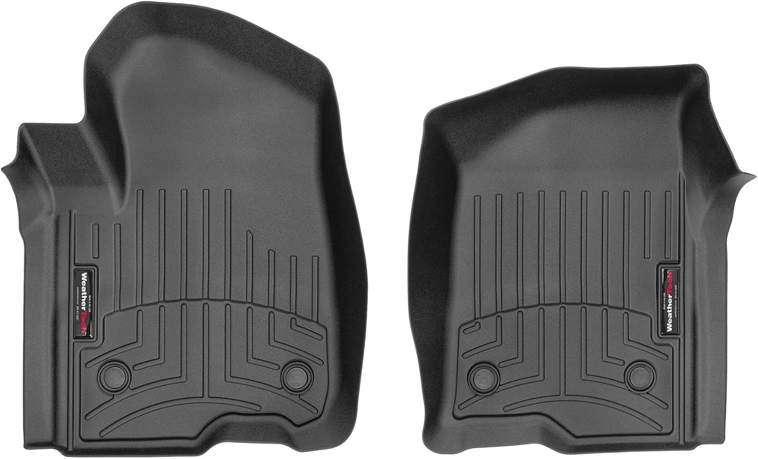 WeatherTech Custom Fit FloorLiners for GMC Sierra 1500, Silverado 2500HD/3500HD, Silverado 2500HD/3500HD - 1st Row (4414361), Black