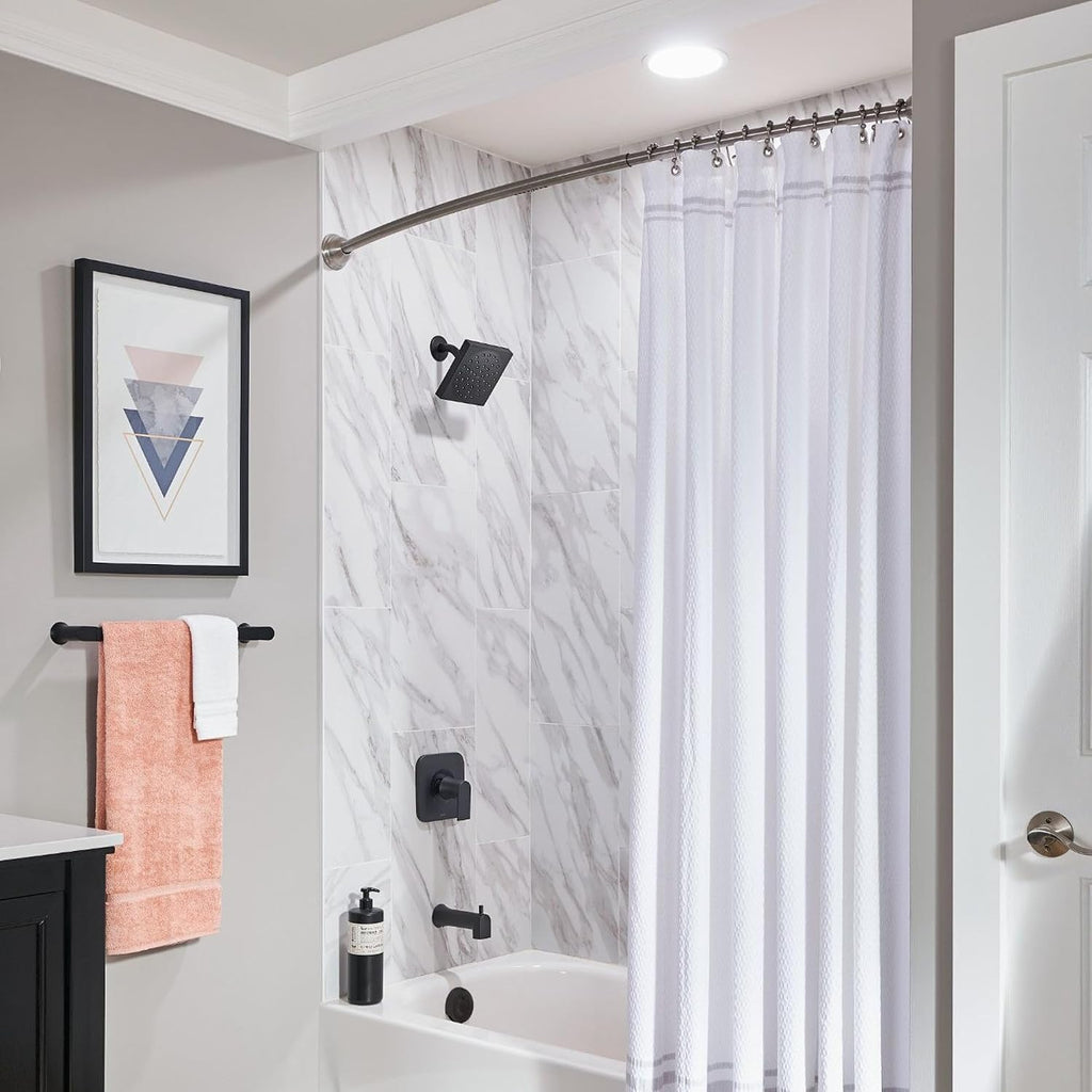 Moen Genta LX Matte Black Pressure Balancing Modern Shower Lever Handle, Posi-Temp Valve Required, T2471BL (Pack of 3)