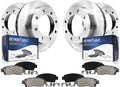 Detroit Axle - 4WD Brake Kit for 2012-2022 Ford F-250 Super Duty 2013-2022 F-350 Super Duty, 14.29' inch Front and Rear Disc Brake Rotors Ceramic Brakes Pads Replacement