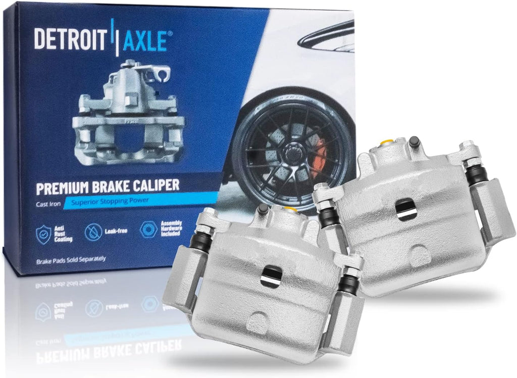 Detroit Axle - Front Disc Calipers + Ceramic Brake Pads Replacement for 2006-2012 Ford Fusion Mazda 6 Lincoln MKZ Mercury Milan - 4pc Set