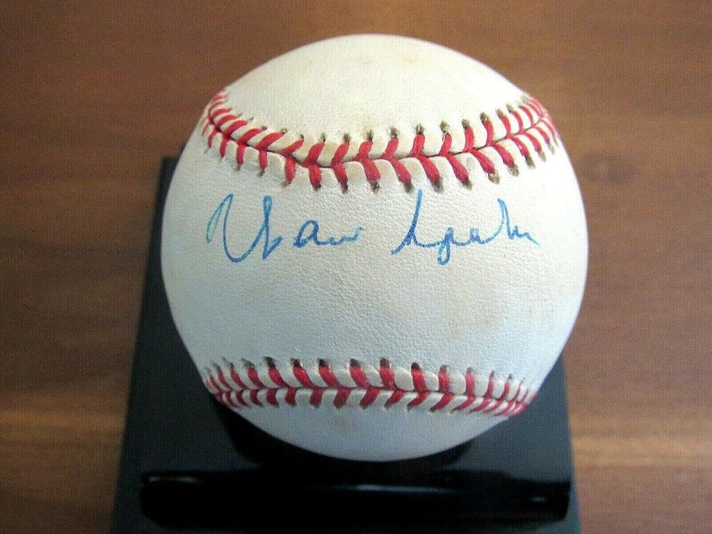 Warren Spahn Milwaukee Braves Hof Cy Signed Auto Vintage Gu'ed Onl Baseball Jsa - MLB Game Used Baseballs