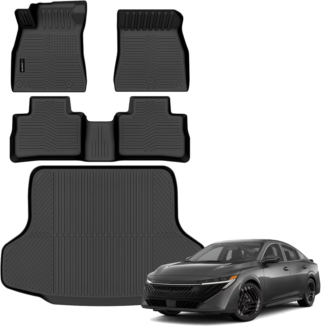 Auxko All Weather Floor Mats Cargo Mat for 2026 Nissan Sentra TPE Liners All Season Accessories Guard Odorless Anti-Slip Floor Liners Trunk Tray for 2026 Nissan Sentra