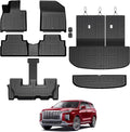 GALVAGNIATE Floor Mats for Hyundai Palisade 2020-2025, All Weather Floor Mats Trunk Cargo Liner with Backrest Protectors Accessories, Full Coverage Set (Fit 7/8 Seats)