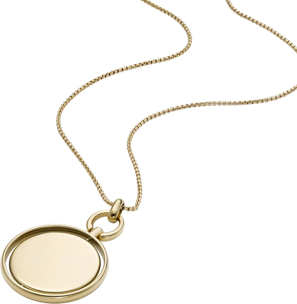 Fossil Women's Gold-Tone Stainless Steel Pendant Chain Necklace for Women