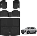 3W Floor Mats & Cargo Liner for Mercedes Benz GLE 2020-2026 350/450/53 AMG (Fit 5 Seats, Not for Coupe), TPE All Weather Protection Anti-Slip Car Full Set Floor Liners Custom Accessories