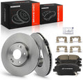 A-Premium 11.81 inch(300 mm) Front Vented Disc Brake Rotors + Ceramic Pads Kit Compatible with Select Hyundai and Kia Models - Optima 2011-2016, Sonata 2011-2015, 6-PC Set