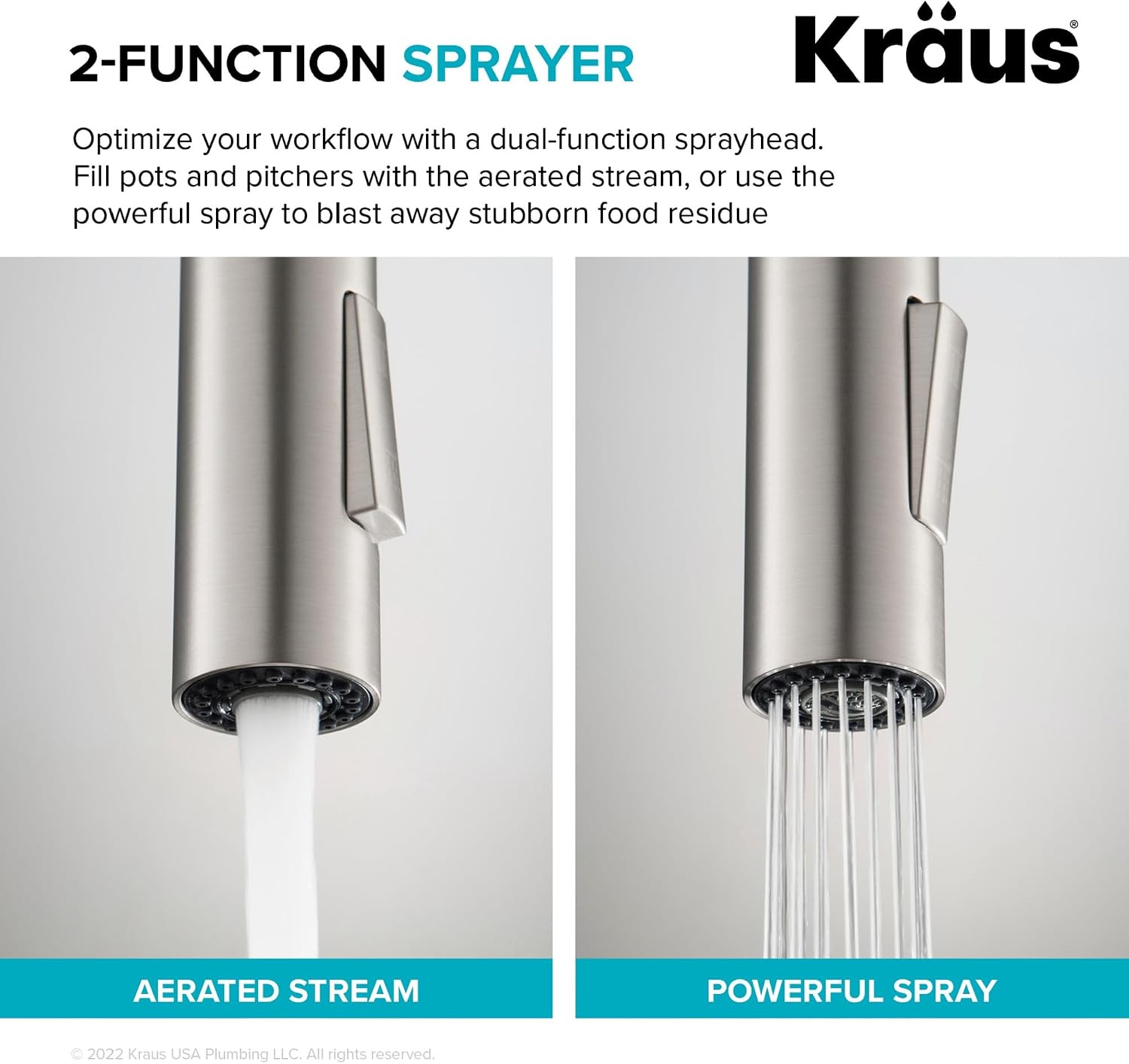 KRAUS Oletto High-Arc Single Handle Pull-Down Kitchen Sink Faucets in Spot Free Black Stainless Steel, Kitchen Faucets with Pull Down Sprayer, KPF-2820MBSFSB