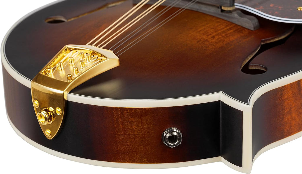 Ortega All Solid F-Style Acoustic-Electric Mandolin w/Pro gig bag, Antique Violin Oil (RMFE100AVO)